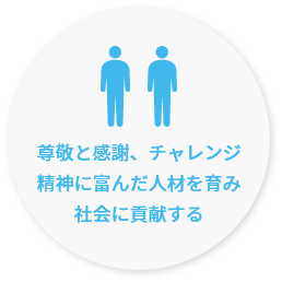 尊敬と感謝、チャレンジ精神に富んだ人材を育み社会に貢献する